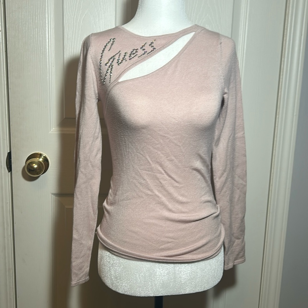 Guess Rhinestone Script Logo Sweater - Picture 2 of 6
